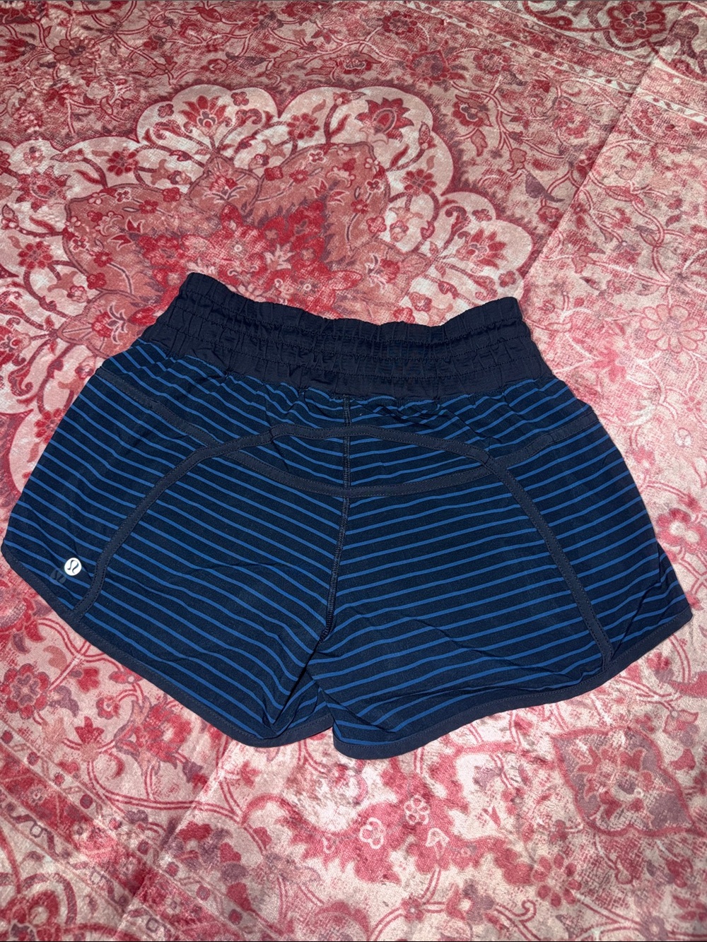 lululemon athletica Navy with Blue Stripe Women's Athletic Shorts